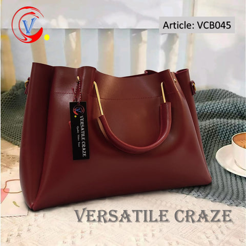 Bold Luxury soft Leather Bag Maroon - VCB045