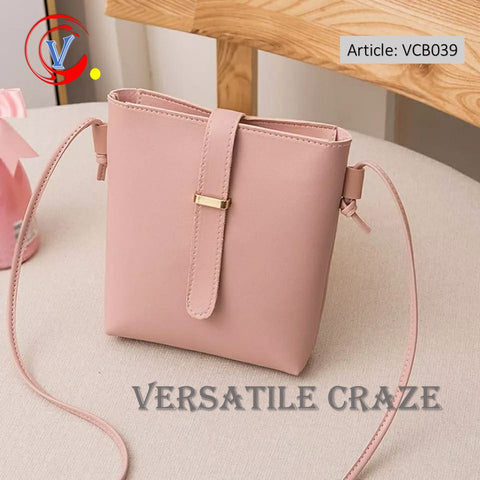 Deluxe Soft Leather Pink Basket Bag - VCB039