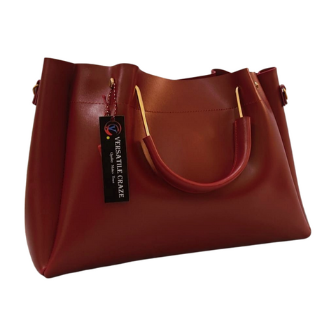 Bold Luxury soft Leather Bag Maroon - VCB045